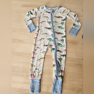 Caden Lane Gone Fishing Convertible one-piece pajamas 12-18 mos